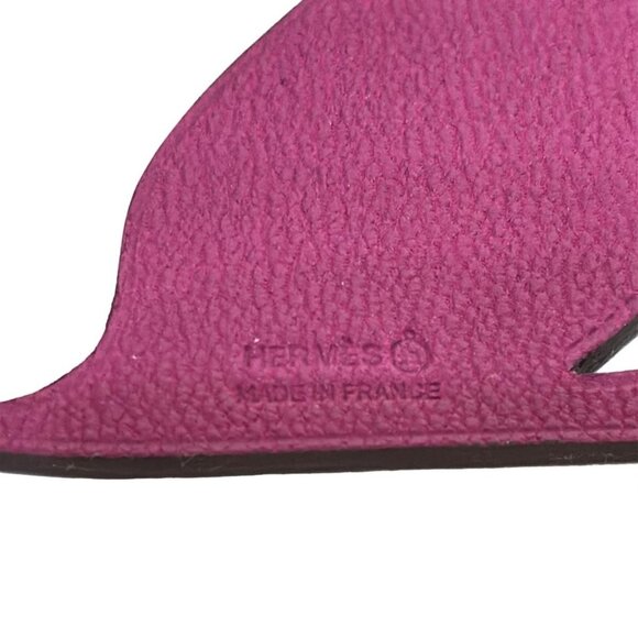 Auth HERMES - Bordeaux Purple Multi Leather Silk None Bag Charm - Picture 3 of 4